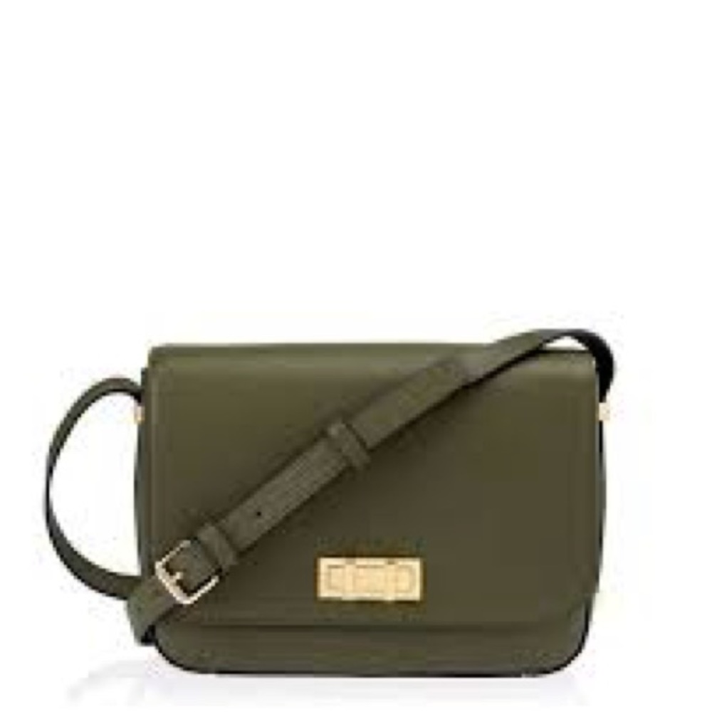 Henri Bendel Dalton Messenger dark green purse crossbody purse